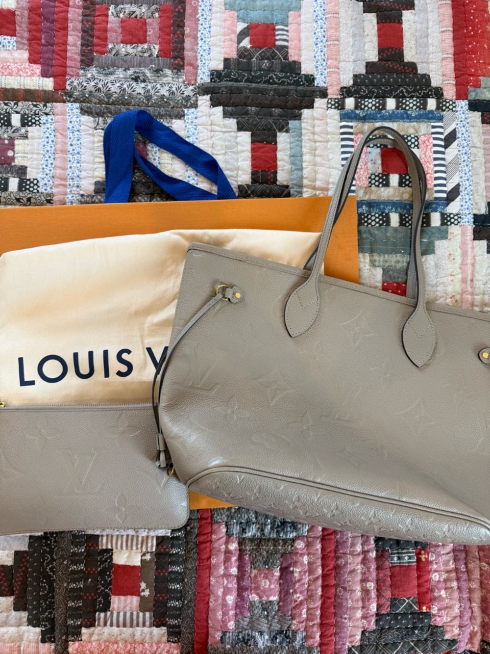 Louis Vuitton Neverfull MM in Turtledove Monogram Empreinte Leather